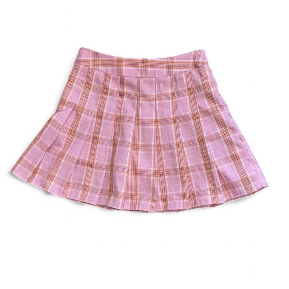 Y2K Pink Plaid Pleated Skort Women's Size S